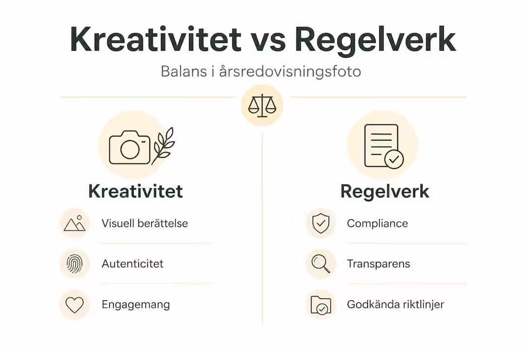 En infografik som utforskar samspelet mellan kreativitet och regler inom fotografi