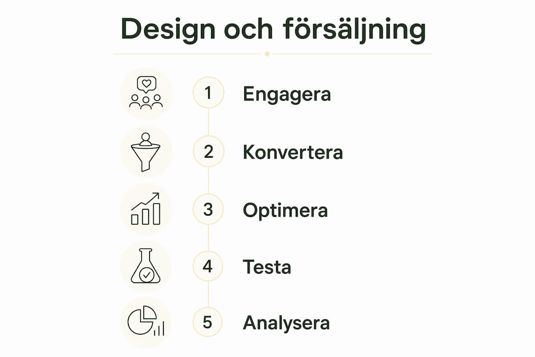 En tydlig infografik som illustrerar de olika stegen i designprocessen – för dig som vill boosta försäljningen.