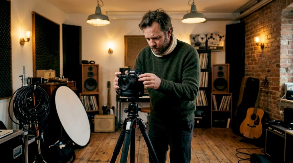 Nuvarande bild: En nordisk fotograf fångar musikens magi i studion med sin Nikon Z9.