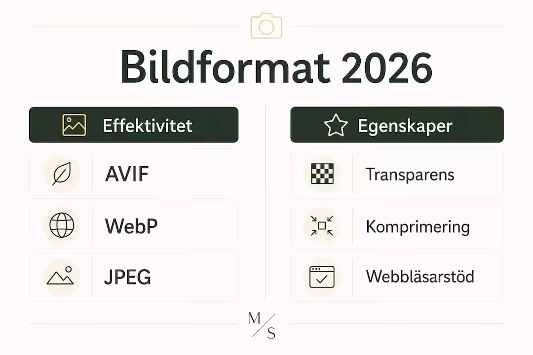 Översikt: Jämförelse av moderna bildformat och deras egenskaper