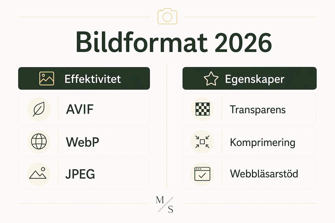 Översikt: Jämförelse av moderna bildformat och deras egenskaper